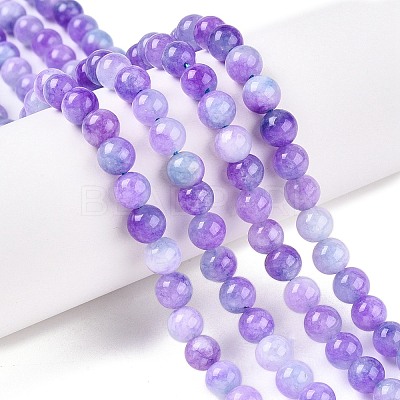 Dyed Natural White Jade Beads Strands G-T138-6mm-210-5-1