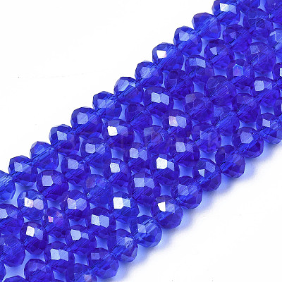 Electroplate Glass Beads Strands EGLA-A034-T8mm-B27-1