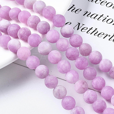 Natural White Jade Bead Strands G-R297-8mm-50-1