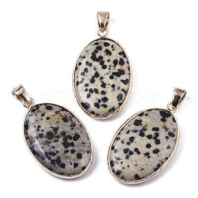 Natural Dalmatian Jasper Pendants G-N326-31E-1