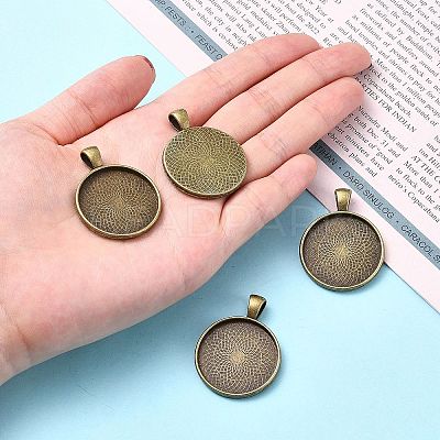 Tibetan Style Alloy Pendant Cabochon Settings LS-TIBEP-Q045-048AB-NR-1