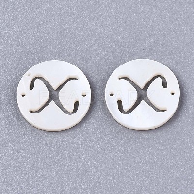 Natural Freshwater Shell Links Connectors X-SHEL-S276-120X-1