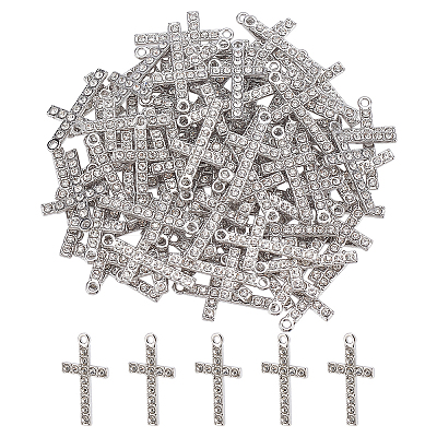 50Pcs Alloy Rhinestone Pendants FIND-ME0002-13P-1