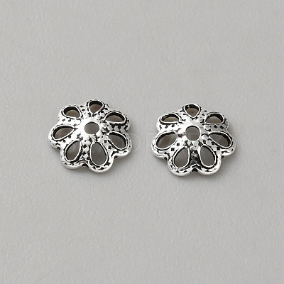 Retro 925 Sterling Silver Bead Caps STER-WH0007-17E-AS-1
