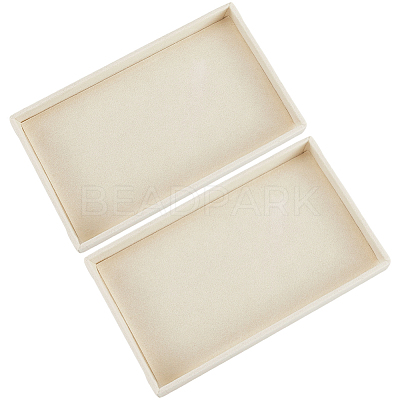 Rectangle Wood Covered with Velvet Jewelry Trinket Display Trays AJEW-WH20054-062K-01-1