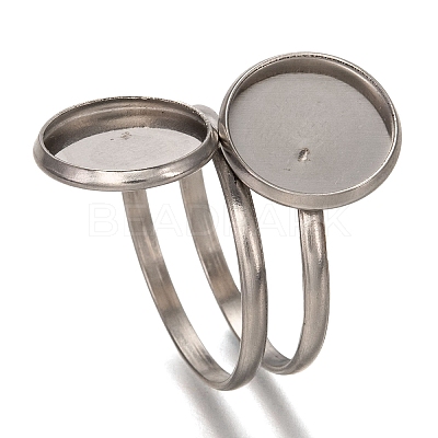 Non-Tarnish 201 Stainless Steel Pad Ring Settings X-STAS-P262-01P-1