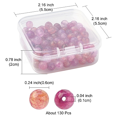 130Pcs Dyed Natural Multi-Color Agate Beads Strands G-YW0001-29C-1