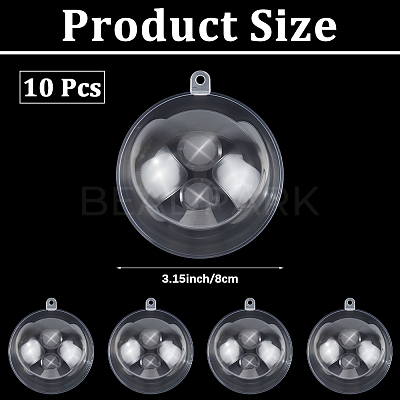 10Pcs Transparency Acrylic Christmas Balls Pendants DIY-CP0013-38B-1