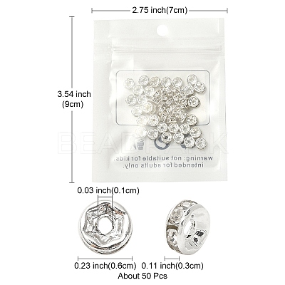 Brass Rhinestone Spacer Beads RB-YW0001-04C-01S-1