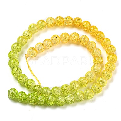 Spray Painted Crackle Glass Beads Strands DGLA-C002-8mm-11-1