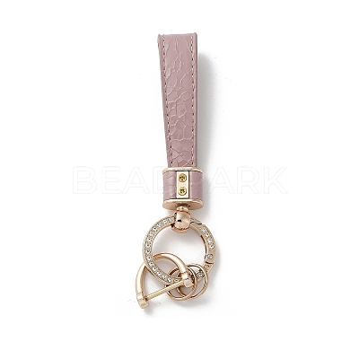 Microfiber & Zinc Alloy & Crystal Rhinestone Keychain KEYC-G062-01C-1