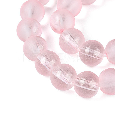 Frosted Transparent Glass Bead Strands X1-GLAA-P065-8mm-03-1