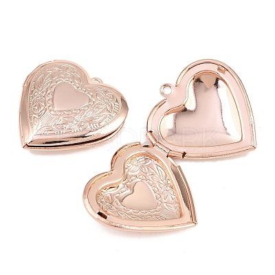 Rack Plating Brass Locket Pendants KK-M263-02B-RG-1