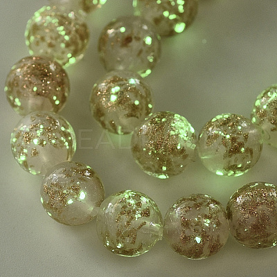 Handmade Gold Sand Lampwork Beads Strands LAMP-T007-06K-1