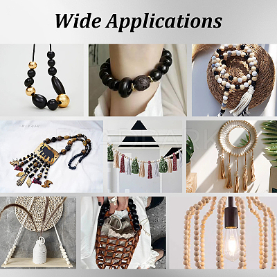 224Pcs 8 Styles Natural Wooden Beads WOOD-PH0003-41-1