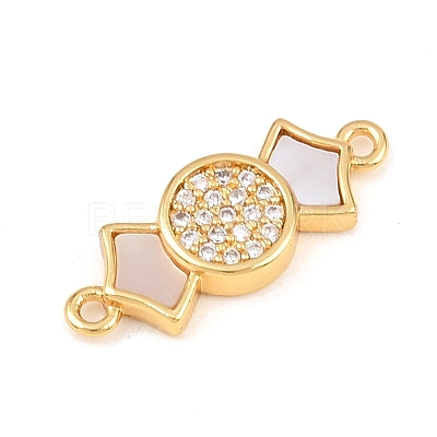 Natural White Shell Candy Link Connector Charms KK-Z140-02G-02-1