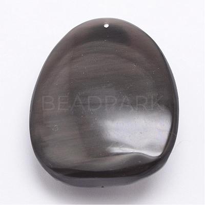Natural Ice Rainbow Obsidian Carven Pendants G-A169-025-1