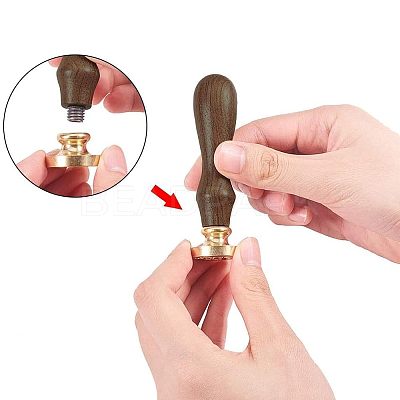 DIY Wood Wax Seal Stamp AJEW-WH0131-134-1