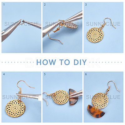 SUNNYCLUE 1 Box DIY 6 Pairs Fabric Cloth Ball Flower Dangle Earrings Making  Kits Include Handmade Cloth Fabric Pendants, Resin Charm Connectors