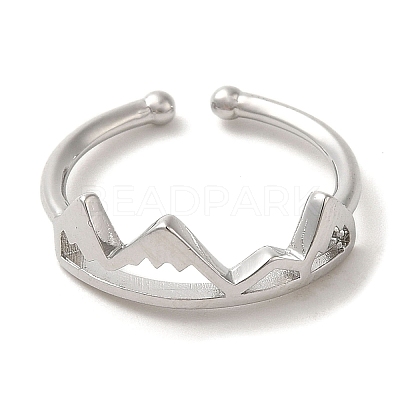 Brass Open Cuff Rings for Woman RJEW-M161-02P-1