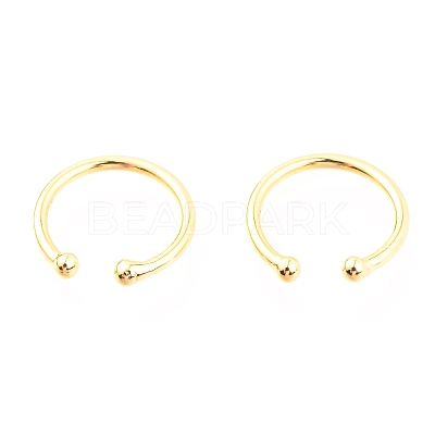 925 Sterling Silver Cuff Earrings EJEW-H124-06G-1