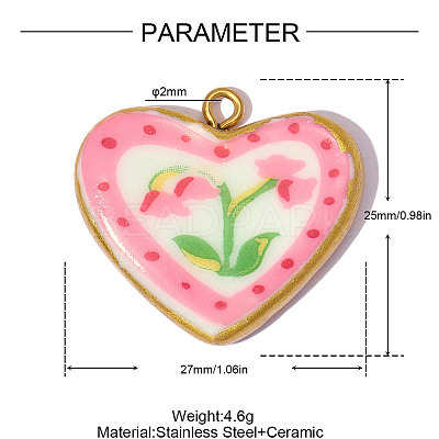 Handmade Porcelain Pendants PR-OY001-04G-1