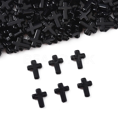 200Pcs Opaque Acrylic Beads SACR-FS0001-40B-1