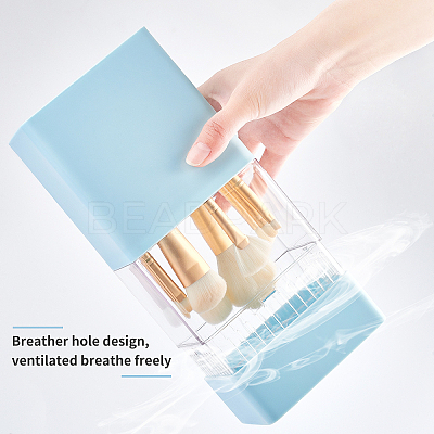 ABS with Plastic Cosmetic Brush Storage Container AJEW-WH0168-18A-1