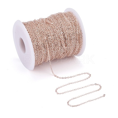 Brass Flat Oval Cable Chains CH030-RG-1