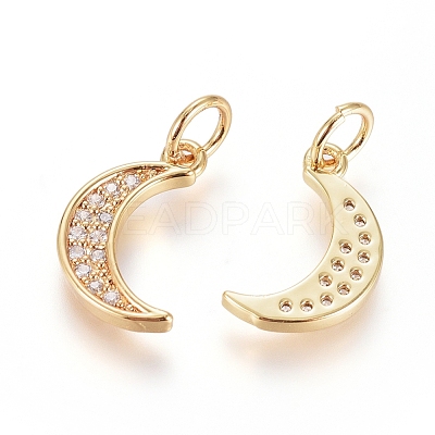 Brass Micro Pave Cubic Zirconia Pendants ZIRC-G166-09G-1