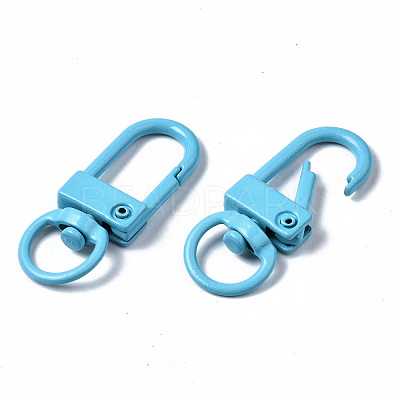 Spray Painted Alloy Swivel Snap Hooks Clasps X-PALLOY-T080-02-NR-1
