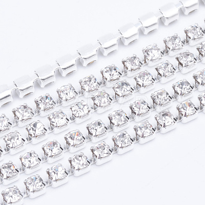 Brass Rhinestone Strass Chains CHC-T003-SS14-01S-1