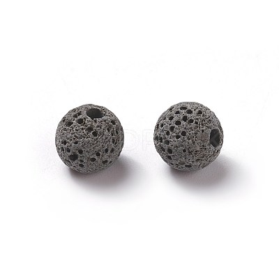 Unwaxed Natural Lava Rock Beads G-F325-8mm-A09-1