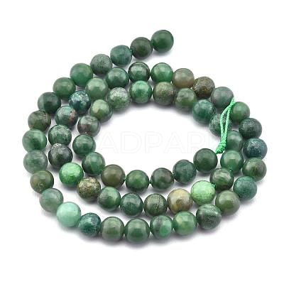 Natural African Jade Beads Strands G-D840-53-6mm-A-1