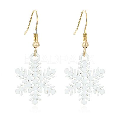 Snowflake Alloy Enamel Dangle Earrings FS-WGD9918-03-1