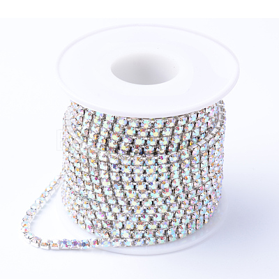 Brass Rhinestone Strass Chains CHC-T001-SS6-02S-1