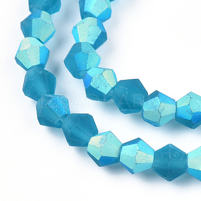 Imitate Austrian Crystal Bicone Frosted Glass Beads Strands EGLA-A039-T6mm-MB01-1
