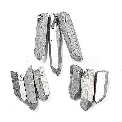 Electroplated Natural Quartz Crystal Graduated Beads Strands G-P315-A15-1