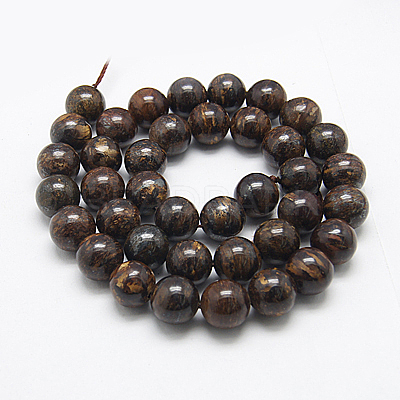 Natural Bronzite Beads Strands G-G212-12mm-42-1