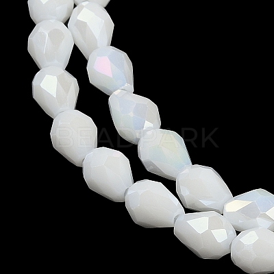 Opaque Solid Color Electroplate Glass Beads Strands EGLA-N013-P6mm-B02-1