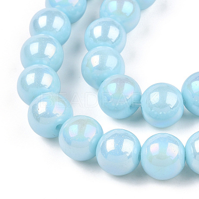 Electroplate Opaque Glass Beads Strands GLAA-T032-P4mm-AB10-1