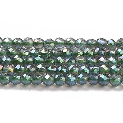 Electroplate Transparent Glass Beads Strands GLAA-H021-01A-FR01-1