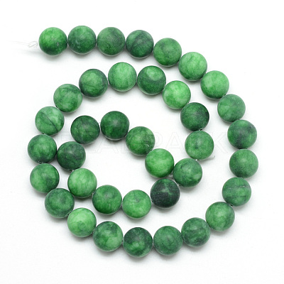 Natural White Jade Bead Strands G-R297-10mm-53-1