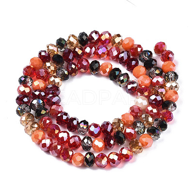 Electroplate Glass Beads Strands X-EGLA-N002-12F-1