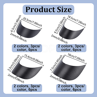 24Pcs 8 Styles Plastic Hat Brim Board for Peaked Cap AJEW-NB0009-41-1