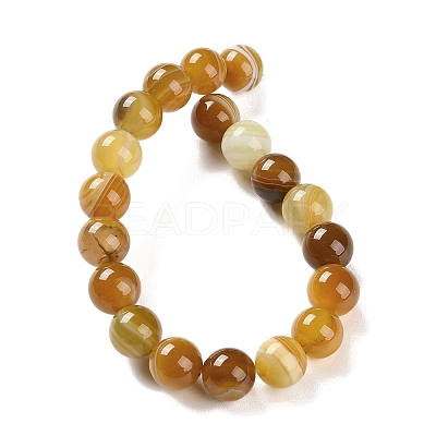 Natural Striped Agate/Banded Agate Beads Strands G-Z060-A01-C09-1