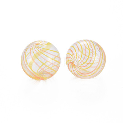 Transparent Handmade Blown Glass Globe Beads GLAA-T012-34A-1