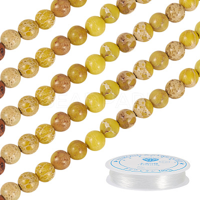 DIY Natural Regalite/Imperial Jasper/Sea Sediment Jasper Beads Bracelets Making KIts DIY-TA0002-69E-1