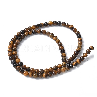 Round Tiger Eye Beads Strands Z0RQT011-AB-1