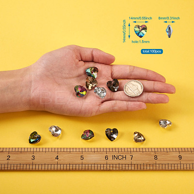 Electroplated Glass Charms EGLA-TA0001-07-1